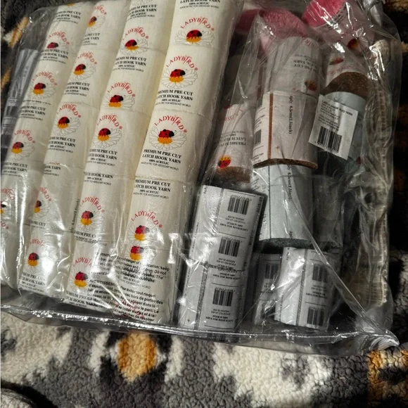 Floral Patterned Rug - Black, White, Pink - Picture 3 of 7